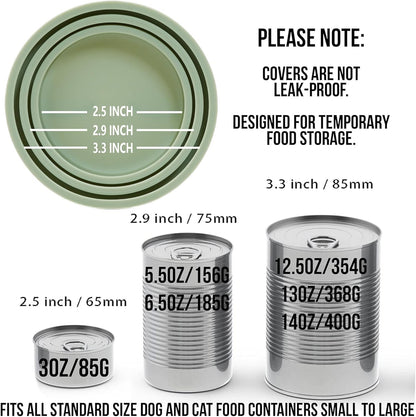OHMO 2 Pack Dog Food Can Lids, (3, 12, 14oz etc.) Universal Size BPA Free Silicone Covers for Cat