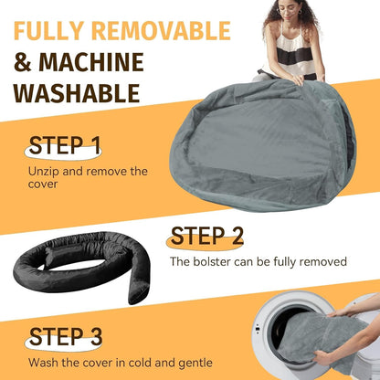 Orthopedic Waterproof Large Dog Bed: Memory Foam Washable Dog Bed with Bolsters - XXL Orthopedic