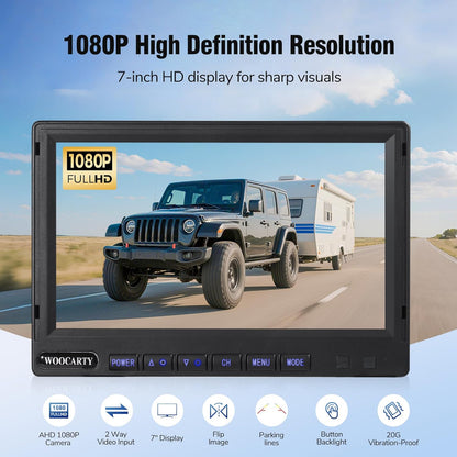 7-inch AHD1080P Wired RV Backup Camera System, IP69k Waterproof IR Night Vision Reversing Camera