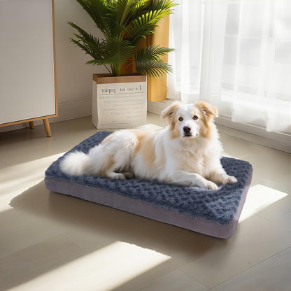 Orthopedic Memory Foam Bed for Large Dogs, Waterproof Cooling Pet Mats for Crate with Removable
