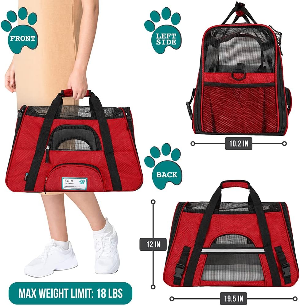 PetAmi Airline Approved Pet Carrier for Cat, Soft Sided Dog Carrier for Small Dogs, Cat Travel