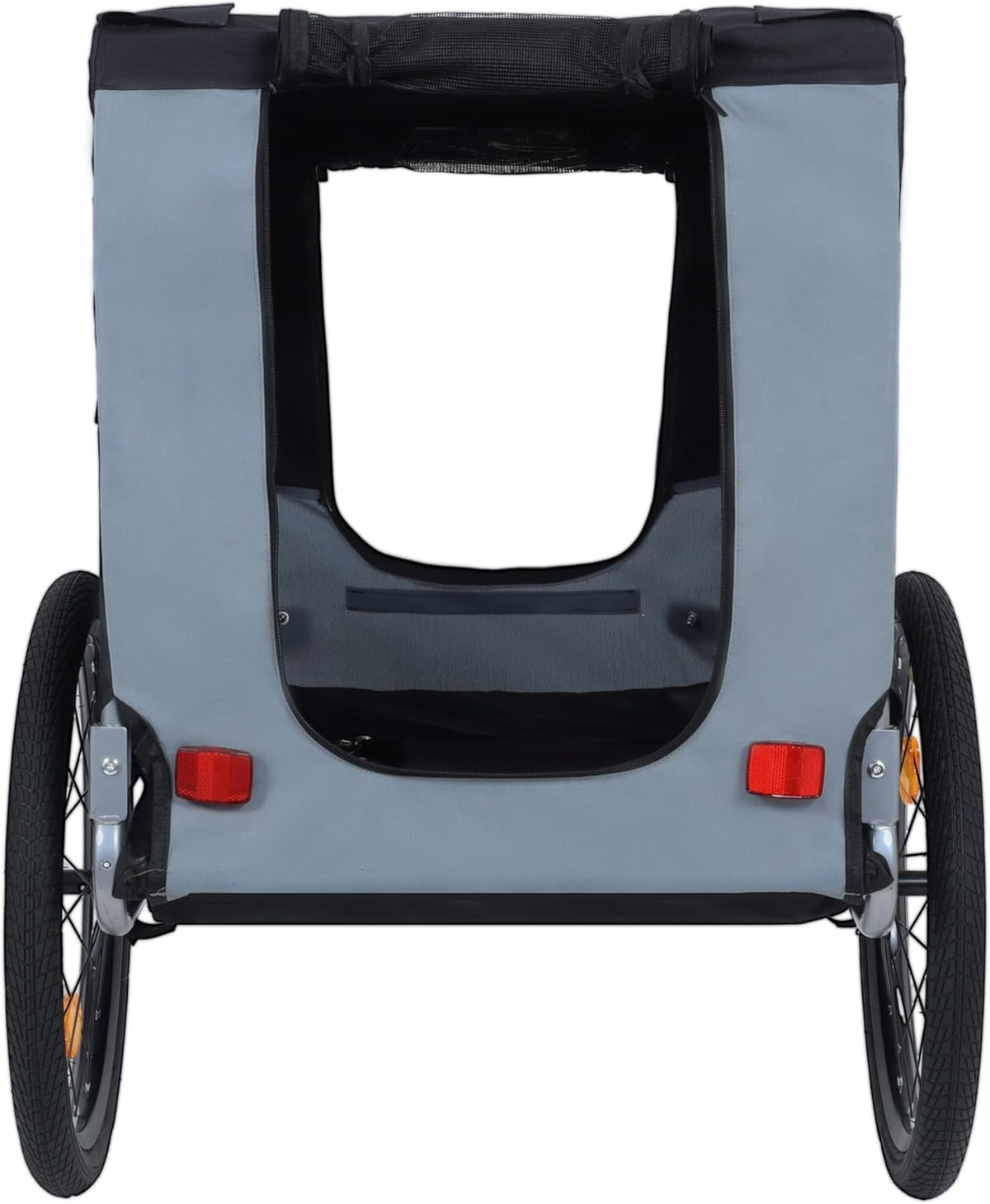 Blue-Grey Large Folding Bike Trailer for Dogs – Heavy-Duty Steel Frame, 66LB Capacity Pet Carrier