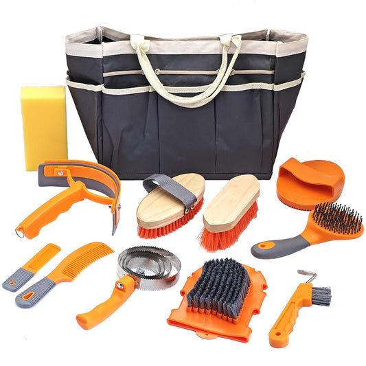 Horse Grooming Kit, Horse Grooming Supplies Includes 12 Horse Hair Care Tools Such as Handbag