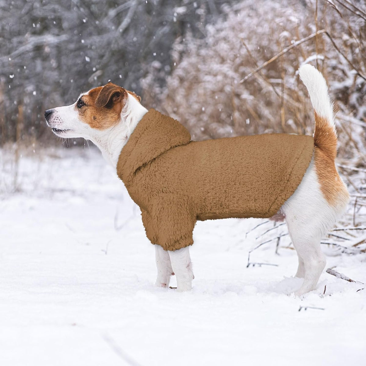 Fuzzy Dog Sweaters for Large Dogs Pet Hoodie Clothes Warm Soft Pet Coats Hooded Sweatshirt Dog