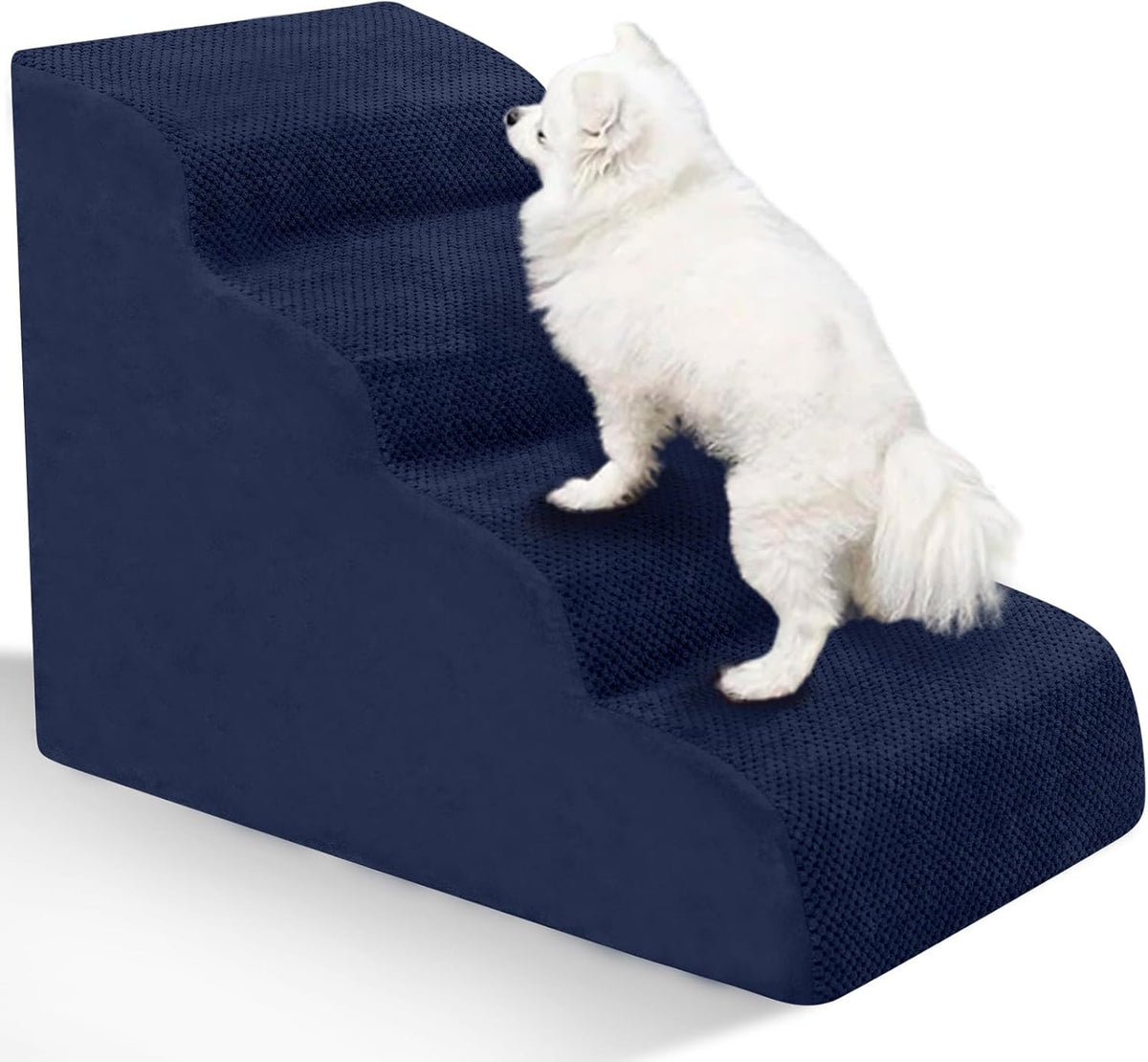 Dog Stairs for Small Dogs - High Density Foam Pet Steps, Extra Wide Dog Ramp with Non-Slip Bottom