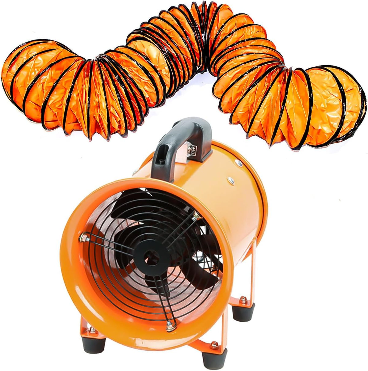 8-Inch High-Velocity Portable Utility Blower Fan, Industrial Exhaust Fan with 16.4ft Flexible Duct
