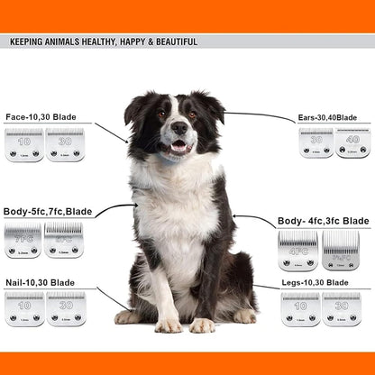 5PACK Dog Grooming Clipper Replacement Blades Compatible with Andis Pet Clipper/Oster A5/Wahl KM