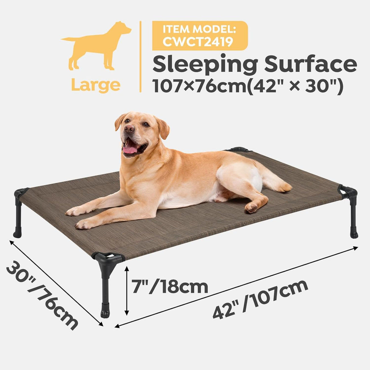 Veehoo 2 Pack Raised Dog Bed, Cooling Elevated Portable Cot with Washable & Breathable Mesh