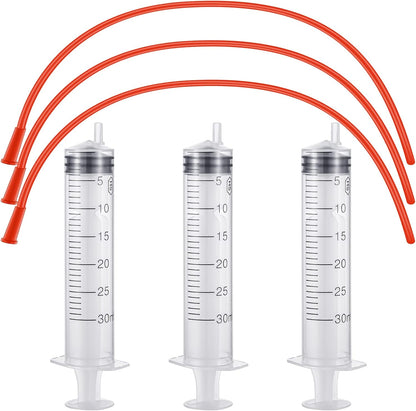 3 Sets Puppy Kitten Feeding Tube Kit Includes 3 Pcs 8 FR Red Rubber Feeding Tubes and 3 Pcs 30 ml