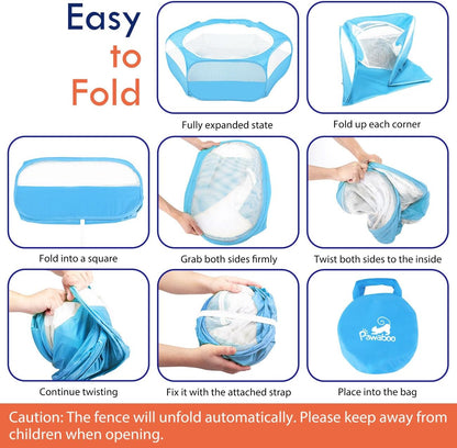 Pawaboo Small Animals Playpen, Waterproof Small Pet Cage Tent with Zippered Cover, Portable Outdoor