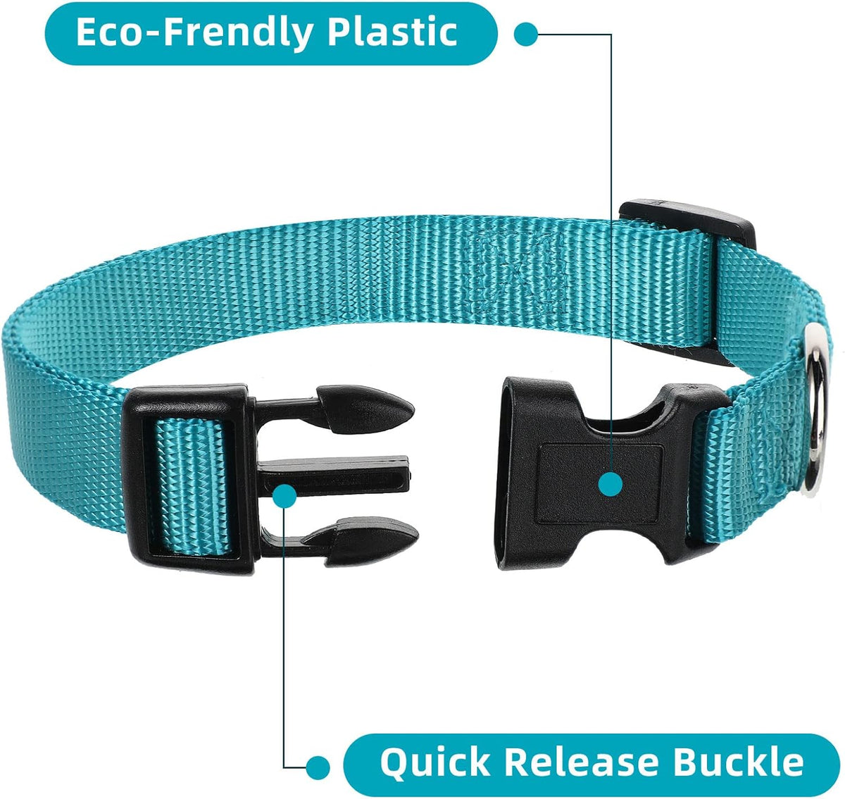 9 Pieces Adjustable Dog Collar for Animal, Soft Nylon Pets Puppy Collar with Quick Release Buckle