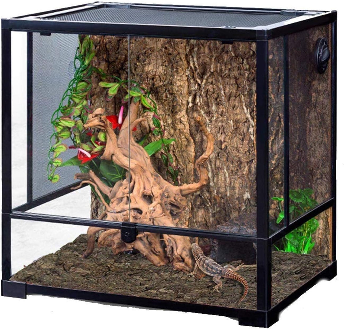 2PCS Cork Terrarium Background 15.7x11.8in Natural Cork Large Bark Backdrop Reptile Climbing Mat