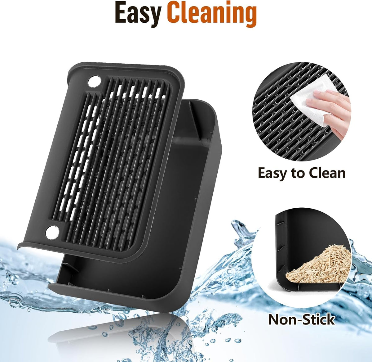 Cat Litter Box Step, Cat Litter Box Ramp Mat with Filter Function for Self-Cleaning Cat Litter Box