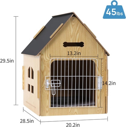 Dog House Indoor for Small Dogs or Cats, Cozy Wooden Design, Small Indoor Bed House, with Air Vents