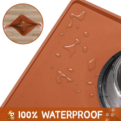 MateeyLife Silicone Cat & Dog Food Mat for Floors Waterproof, Anti-Slip Dog Bowl Mats for Food and