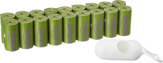 Amazon Basics Dog Poop Bags with Dispenser, 270 Count, Enhanced for Guaranteed Leakproof, Lavender