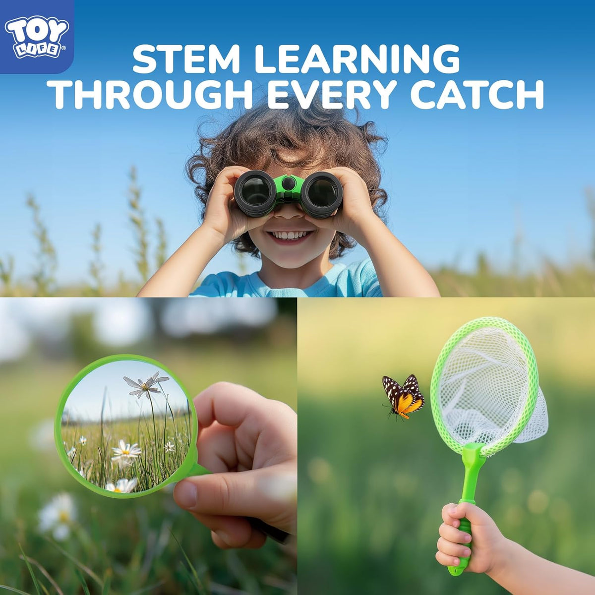 TOY Life Bug Catcher for Kids, Bug Catching Kit Kids Explorer Kit with Bug Net, Catching Tool