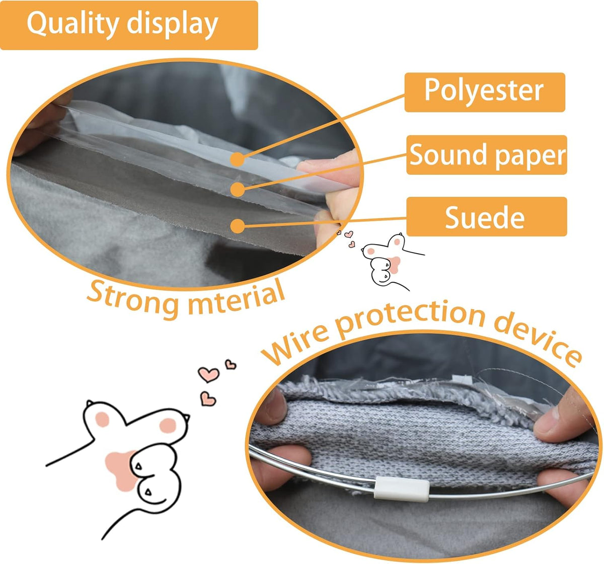 Cat Tunnel for Indoor Cats, 51×12 inch Foldable Big Cat Tunnel, Grey Suede Pet Tunnels with Two