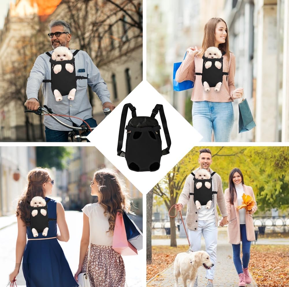 FEimaX Dog Carrier Backpack Pet Legs Out Front Cat Travel Bag, Adjustable Puppy Backpacks Carriers