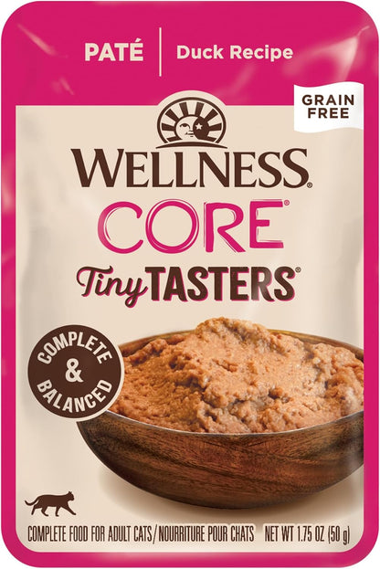Wellness CORE Tiny Tasters Pate Adult Wet Cat Food, Natural, Protein-Rich, Grain Free, 1.75-Ounce