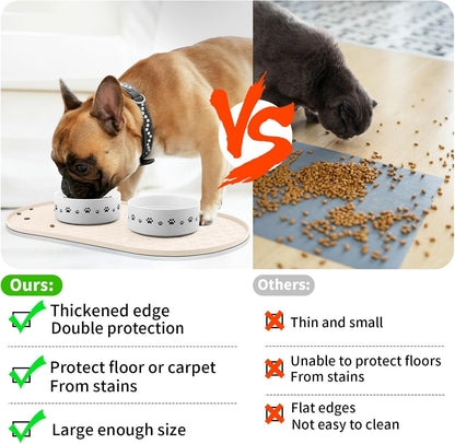 KPWACD Pet Feeding Mat for Dogs and Cats, Silicone Dog Placemat Non-Slip Waterproof Bowl Mats