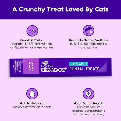 Ark Naturals Kiss Me-Ow Lickable Dental Cat Treats, Chicken Flavored, No Artificial Flavors, 2