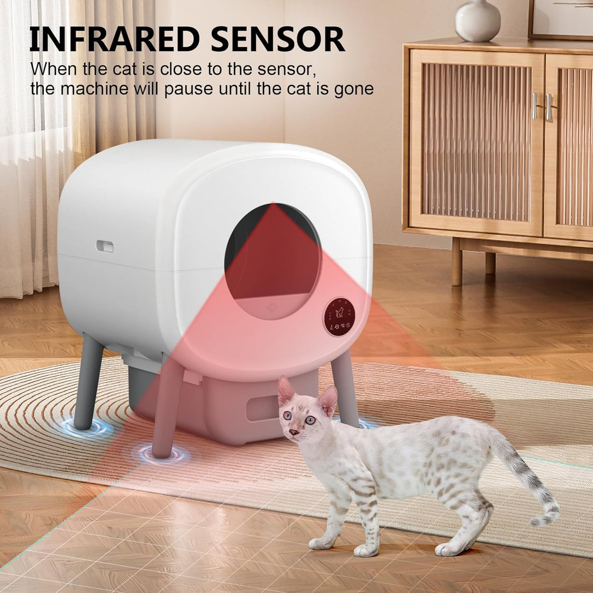 Cumrige Self Cleaning Litter Box, Large Capacity Automatic Cat Litter Box Self Cleaning for Cats