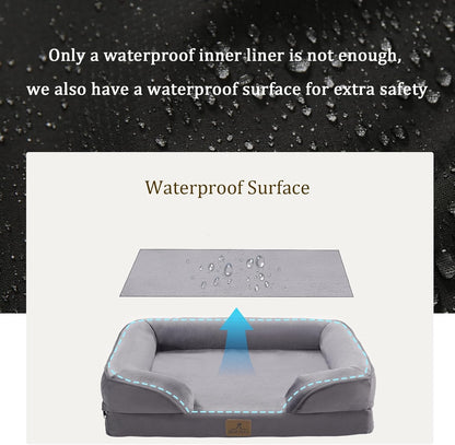 Bedfolks Orthopedic Dog Bed, Big Waterproof Dog Sofa Bed for Large Dogs, Egg Foam Pet Couch Bed