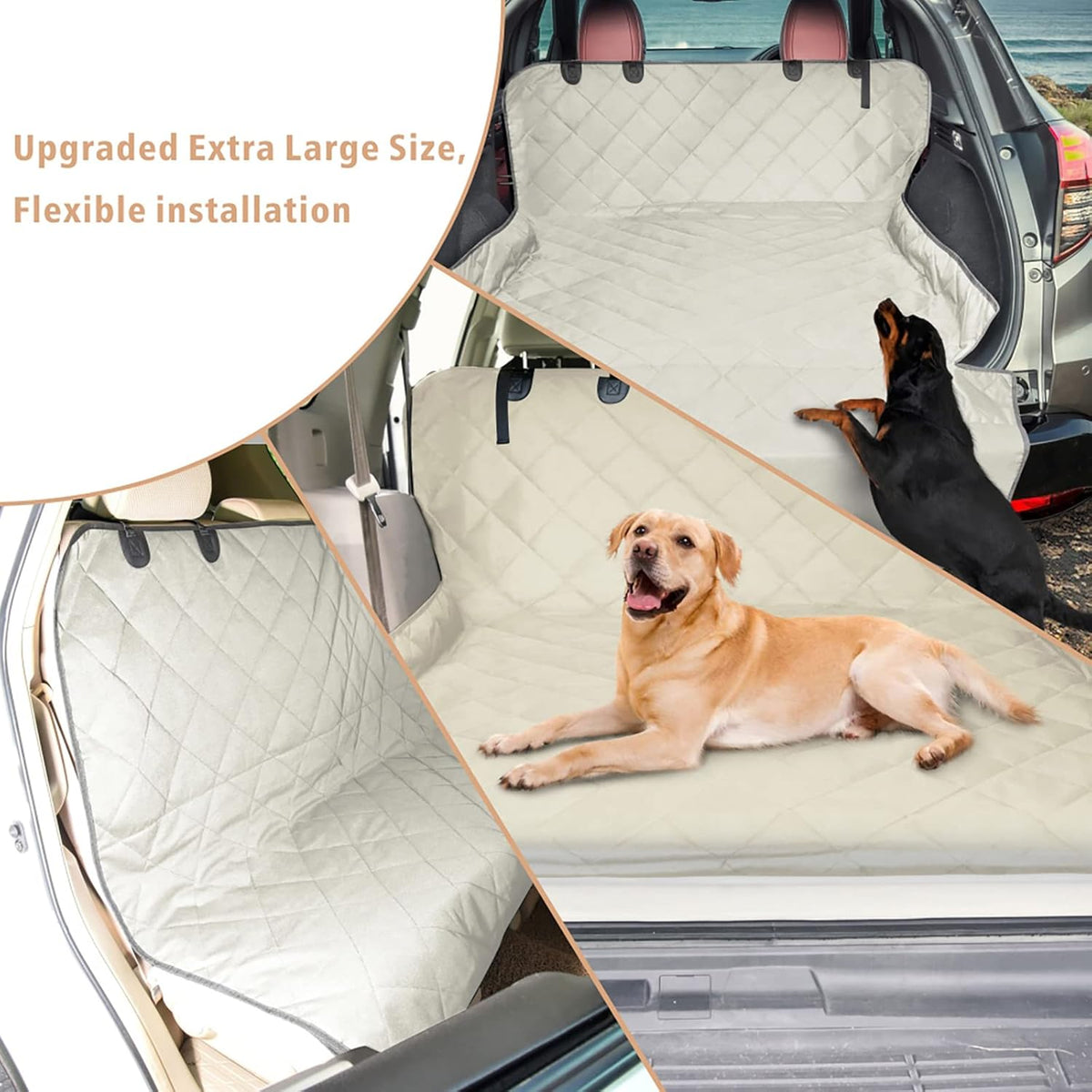 F-color SUV Cargo Liner for Dogs, Water Resistant Pet Cargo Cover Dog Seat Cover Mat for SUVs