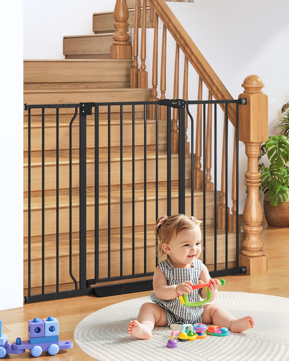 34" Extra Tall Baby Gate for Stairs, Auto Close Stroller Friendly Dog Gate Indoor for Doorways