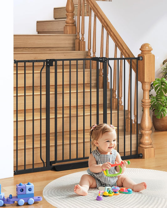 34" Extra Tall Baby Gate for Stairs, Auto Close Stroller Friendly Dog Gate Indoor for Doorways