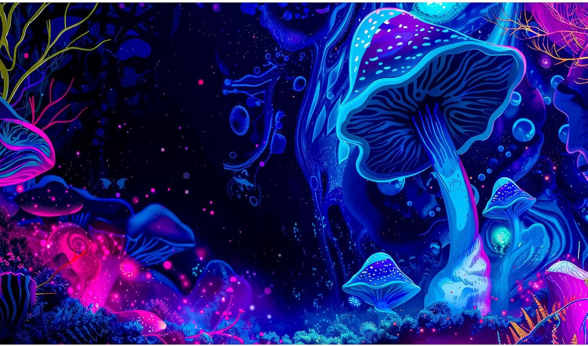 Fantasy Mushroom Forest Aquarium Background Abstract Cartoon Mushroom Reptile Tank Backgrounds