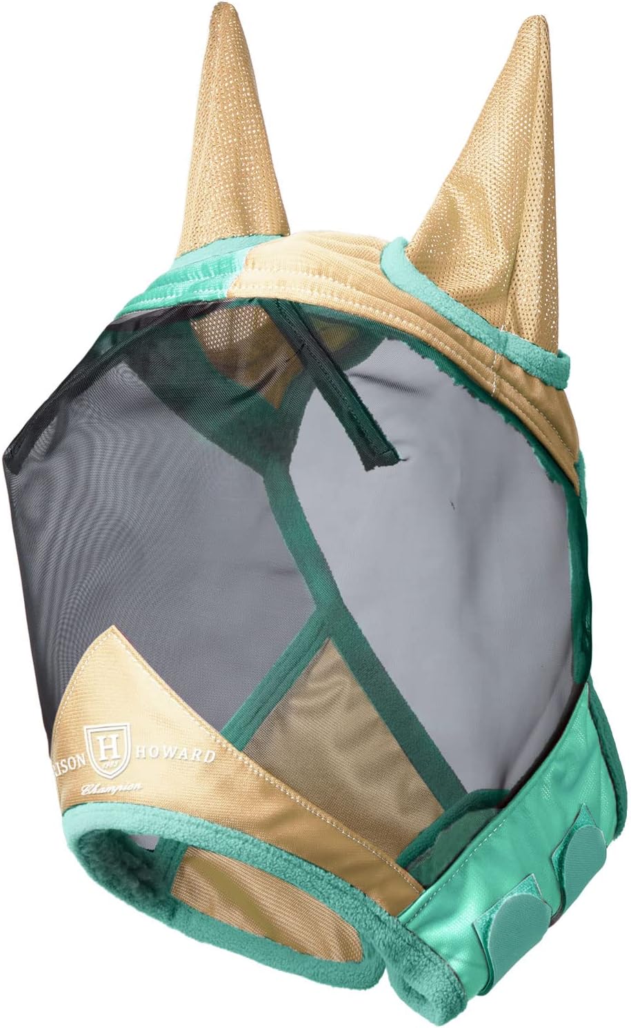 Harrison Howard Pro Luminous Horse Fly Mask Standard with Ears UV Protection for Horse Champagne