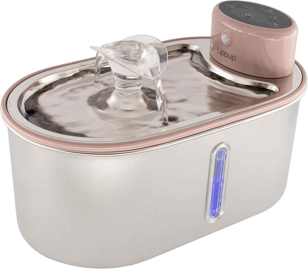Wireless Cat Water Fountain Stainless Steel, 5200mAh Battery, Ultra Quiet, Automatic Pet Water