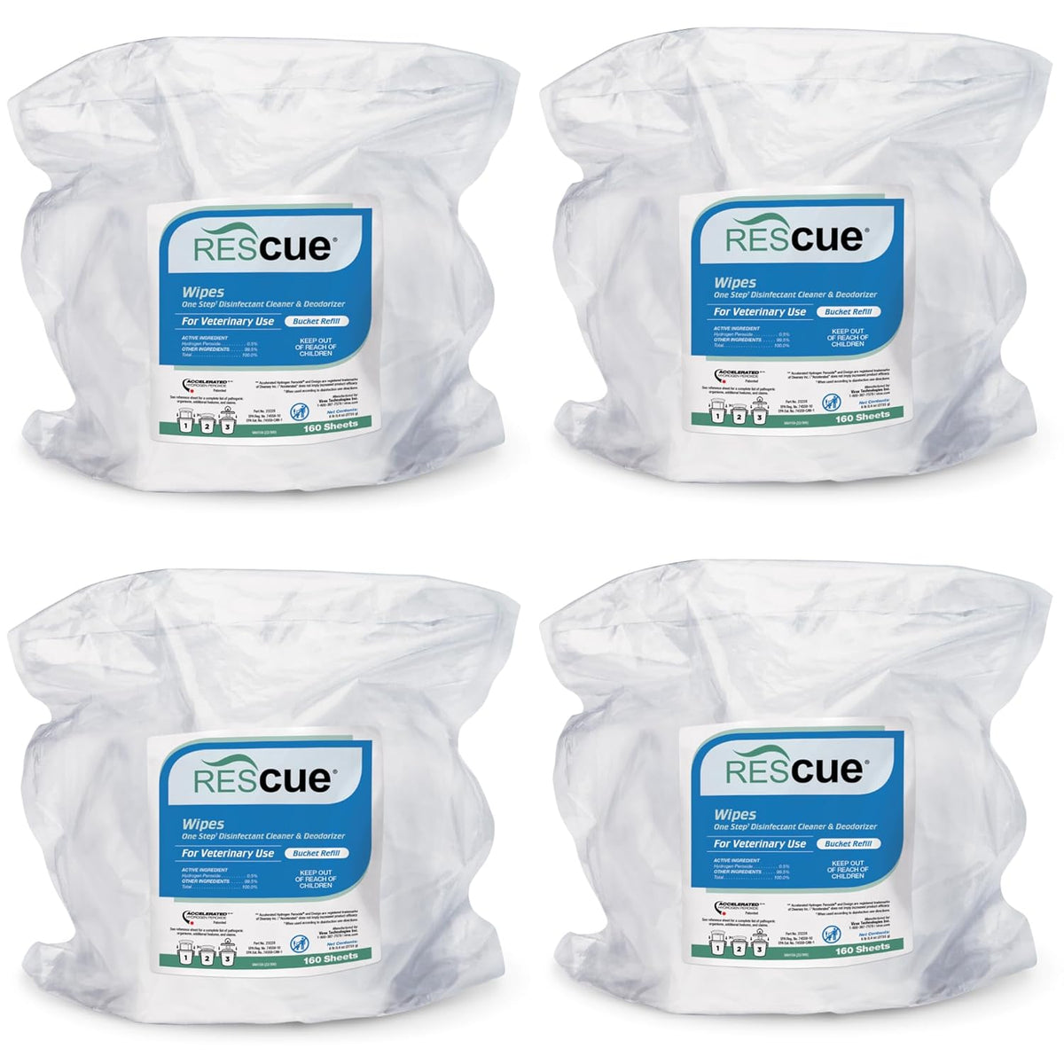 REScue One-Step Disinfectant Cleaner & Deodorizer Wipes for Vet Use – Cleaner for Kennels, Litter