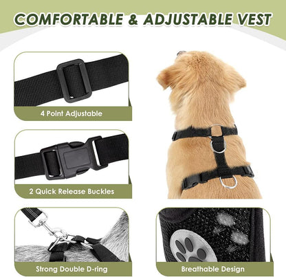 SlowTon Dog Seat Belt Harness for Car, Dog Car Harness Adjustable Mesh Breathable & Dog Seatbelt