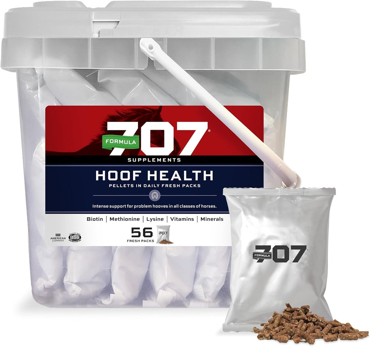 Formula 707 Hoof Health Equine Supplement, Daily Fresh Packs, 56 Day Supply - Biotin, Amino Acids