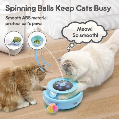 ORSDA Cat Toy, 3-in-1 Automatic Interactive Electronic Moving Ambush Feather, Fluttering Butterfly