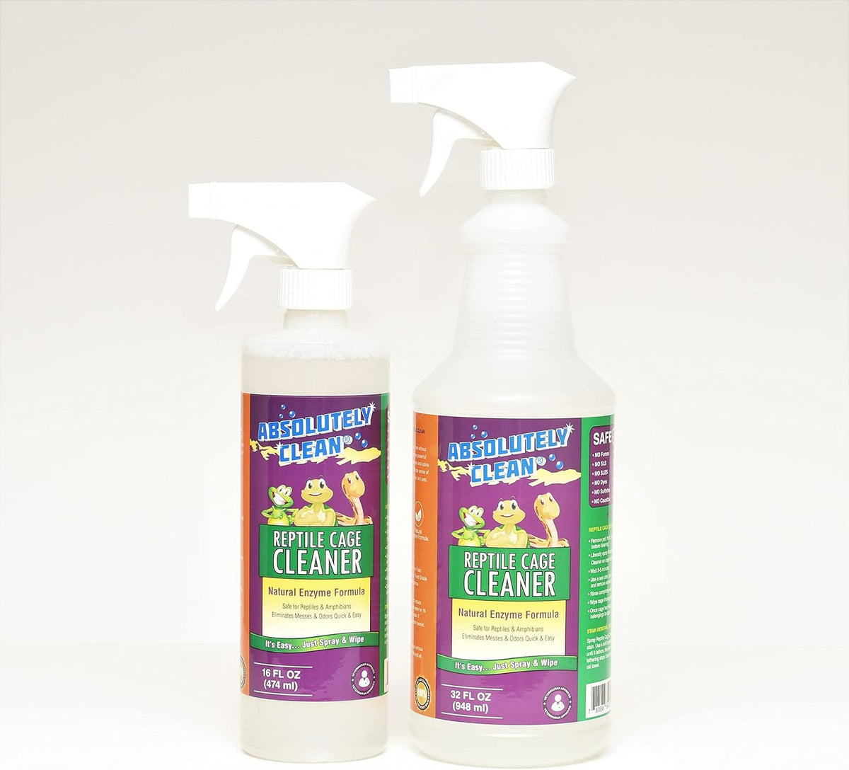 Absolutely Clean Amazing Reptile & Amphibian Terrarium Cleaner and Deodorizer - Just Spray/Wipe