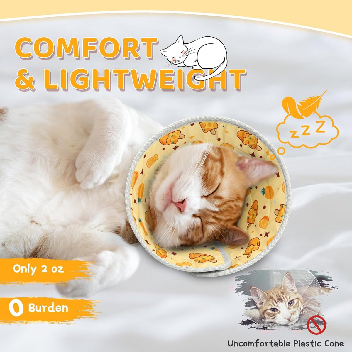 Cat Cone Collar Soft to Stop Licking, Adjustable, Foldable Lightweight Kitten Cones After Surgery