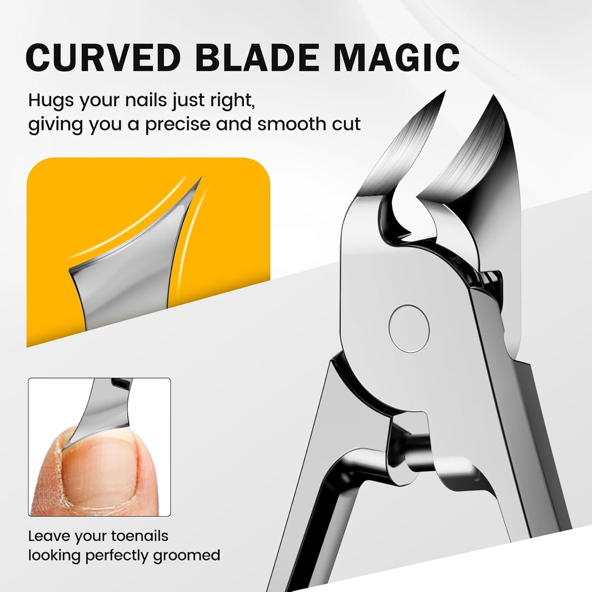 BEZOX Toenail Clippers for Thick Toenails - Comfortable Rebound Thick Spring Toe Nails Clipper for