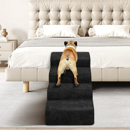 Dog Stairs for Small Dogs - High Density Foam Pet Steps, Extra Wide Dog Ramp with Non-Slip Bottom