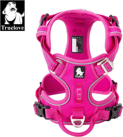 TRUE LOVE Dog Harness No Pull Nylon Reflective Pet Harness Adjustable Comfortable Control Step-in