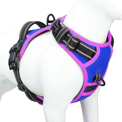 PHOEPET 2019 Upgraded No Pull Dog Harness, Reflective Adjustable Vest, with a Training Handle + 2