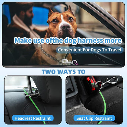 Dog Seat Belt Harness for Car,Dog Seatbelt of Coated Wire Leash Safety Restraint,No Chew Tether