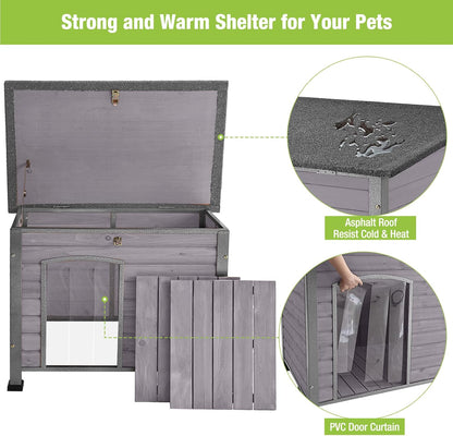 GUTINNEEN Chew Proof Dog House with Metal Iron Frame Outdoor Dog Kennel for Small Medium Large
