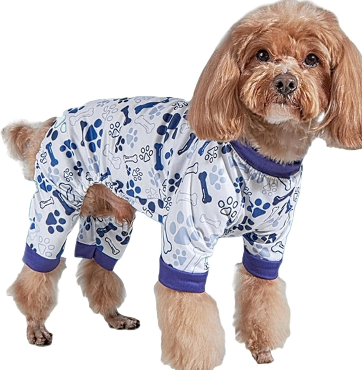 Vet-Approved Dog Onesie Pajamas for Small Dog Clothes - Lightweight Soft Stretchy Puppy Outfit