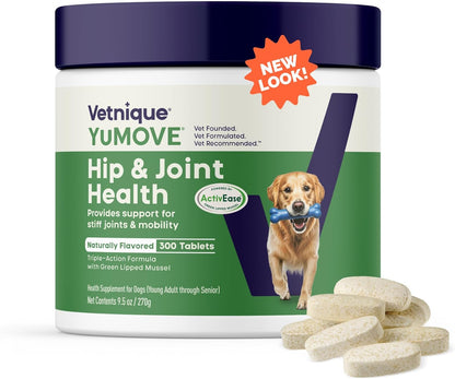 YuMOVE Hip & Joint Supplement for Dogs with Glucosamine, Hyaluronic Acid, Green Lipped Mussel &