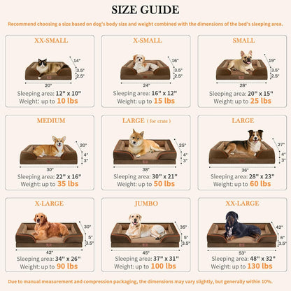 Comfort Expression Large Dog Beds Waterproof Orthopedic Foam Dog Sofa Beds Comfy Pet Bed with