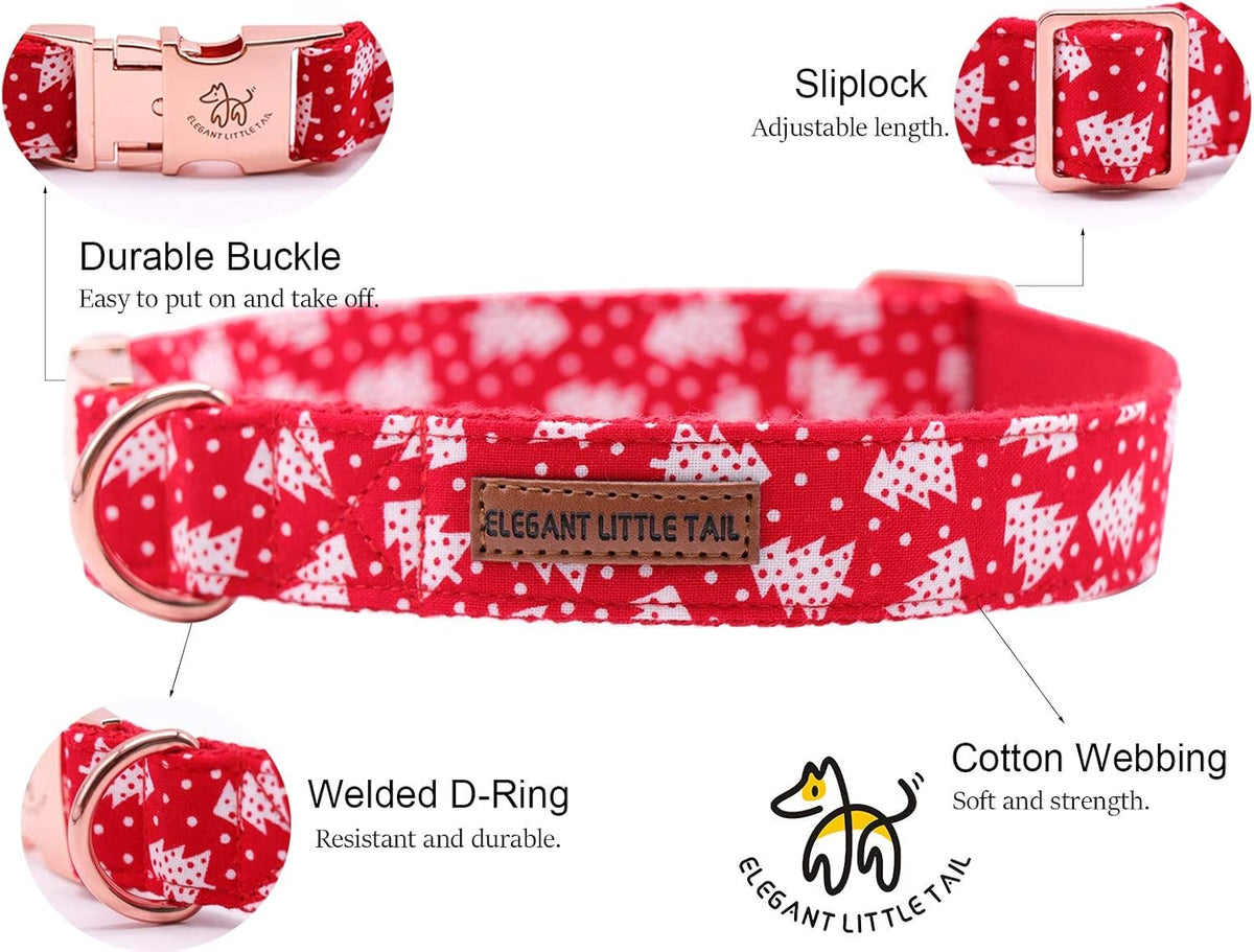 Elegant little tail Dog Collar with Bow, Cotton & Webbing, Bowtie Dog Collar, Adjustable Dog